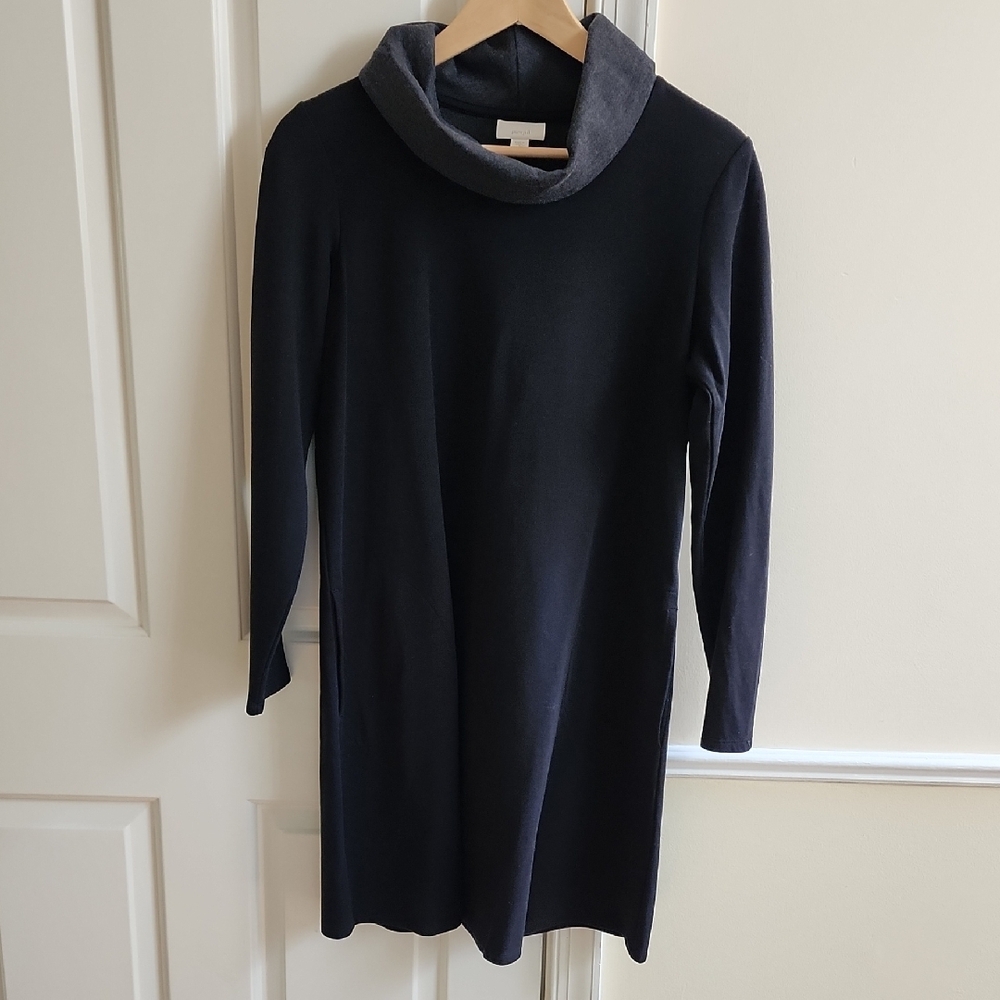Black and Gray Cowl Neck Dress